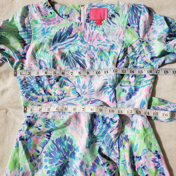 Lilly Pulitzer Dariah Size 2 Mini Short Sleeve Wrap Dress - Picture 10 of 12